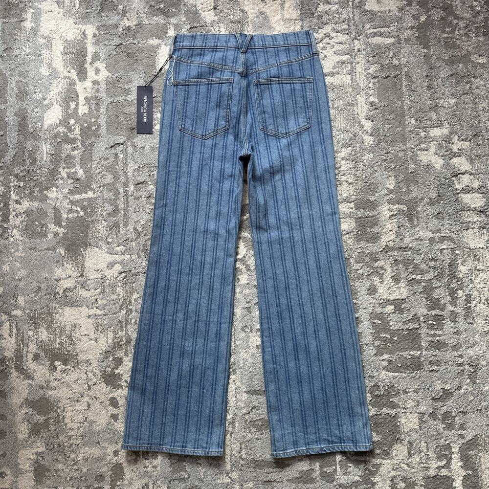 NWT Veronica Beard Blue Striped Flare Jeans - Picture 10 of 12
